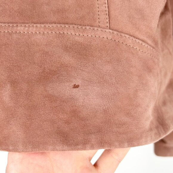 NWT All Saints Suede Leather Dalby Biker Jacket in Rose Pink - Picture 10 of 10